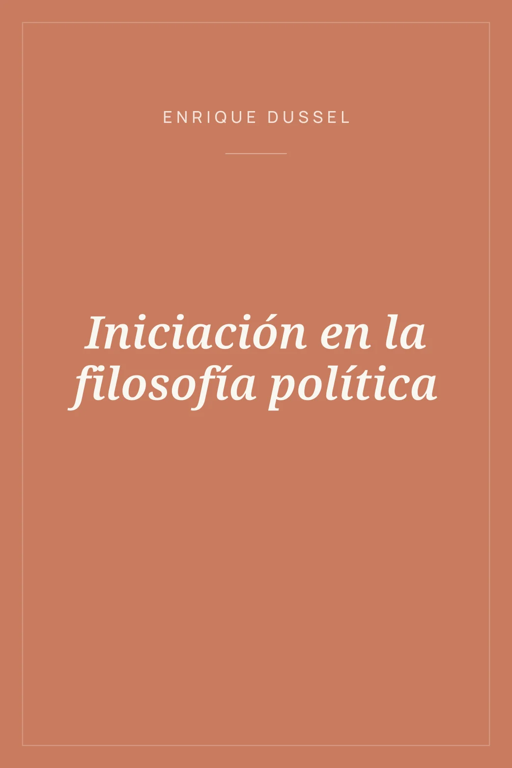 Portada de Iniciación en la filosofía política