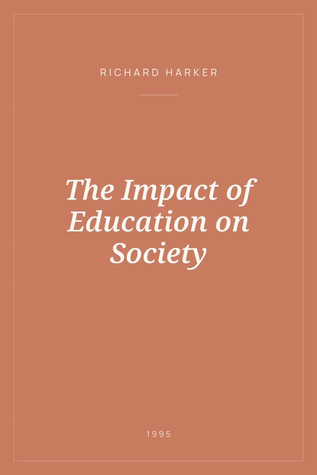 Portada de The Impact of Education on Society