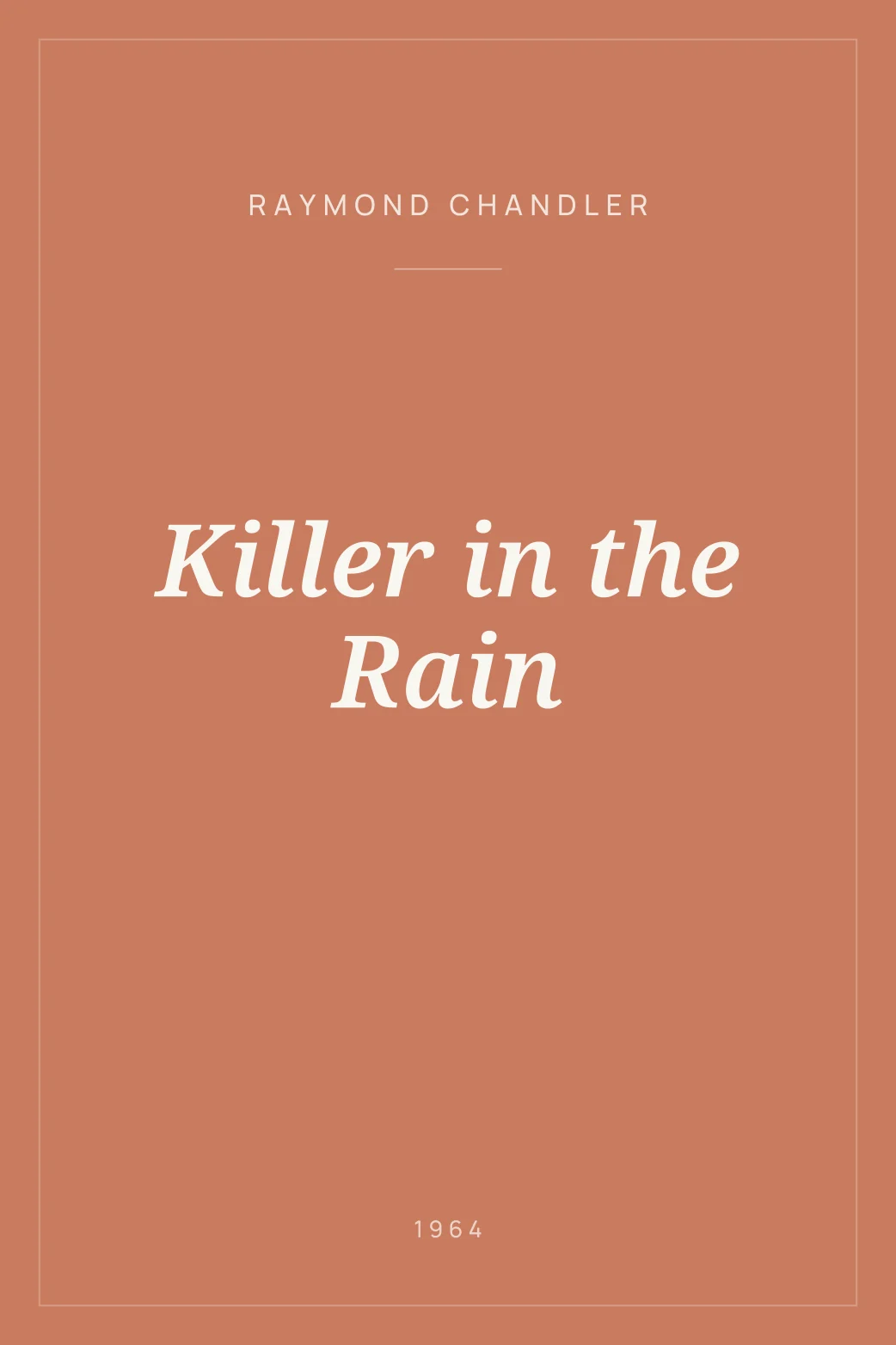 Portada de Killer in the Rain