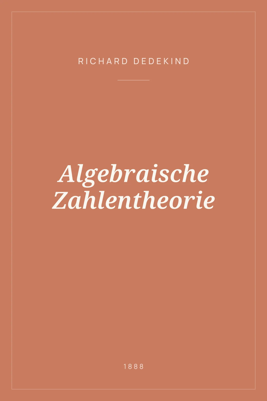 Portada de Algebraische Zahlentheorie