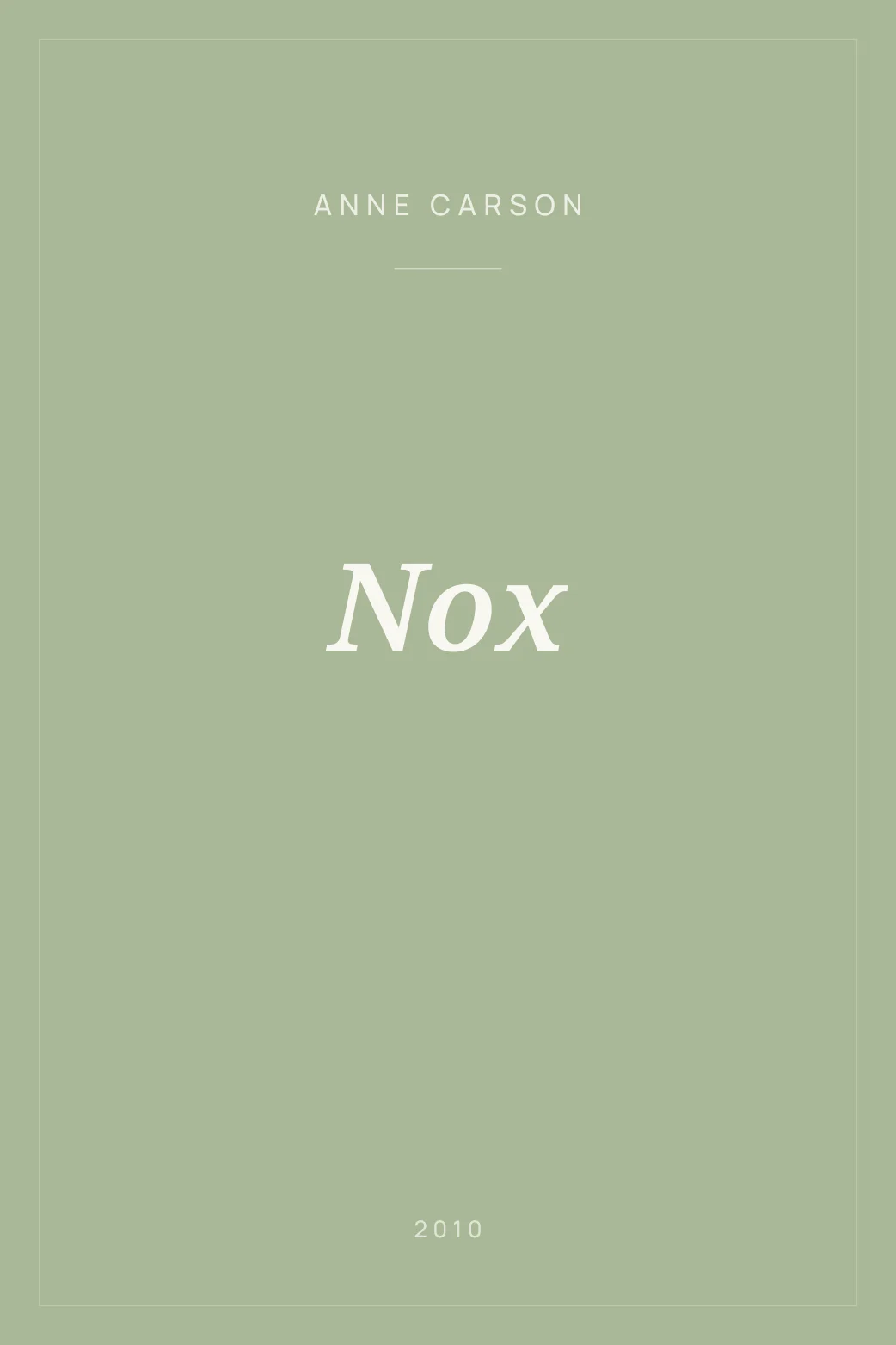 Portada de Nox