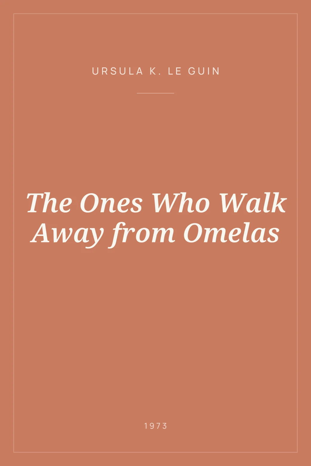 Portada de The Ones Who Walk Away from Omelas