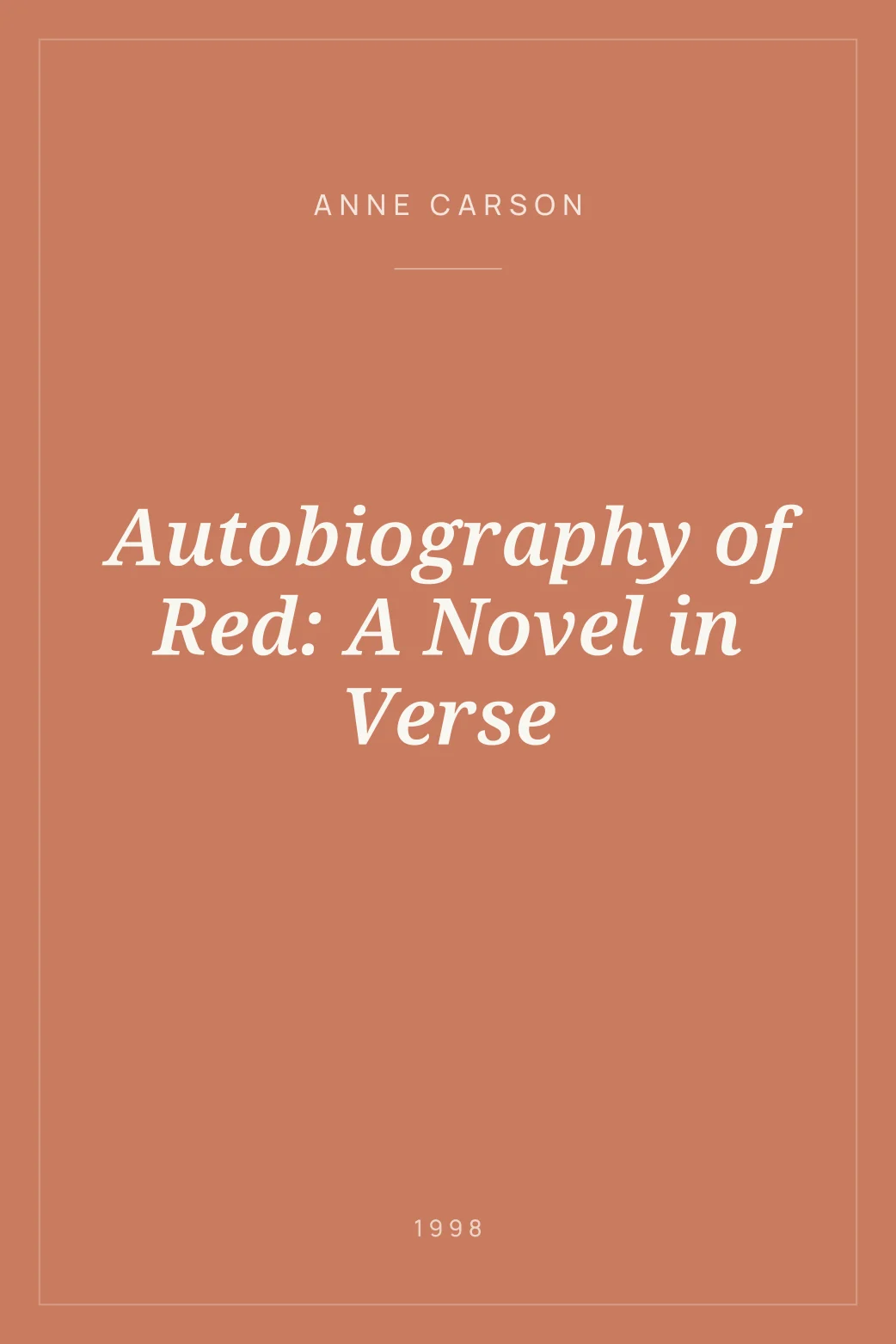 Portada de Autobiography of Red: A Novel in Verse