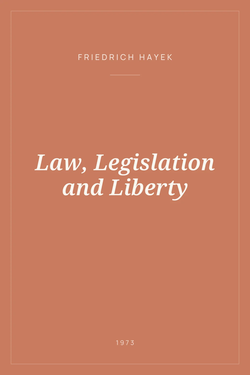 Portada de Law, Legislation and Liberty