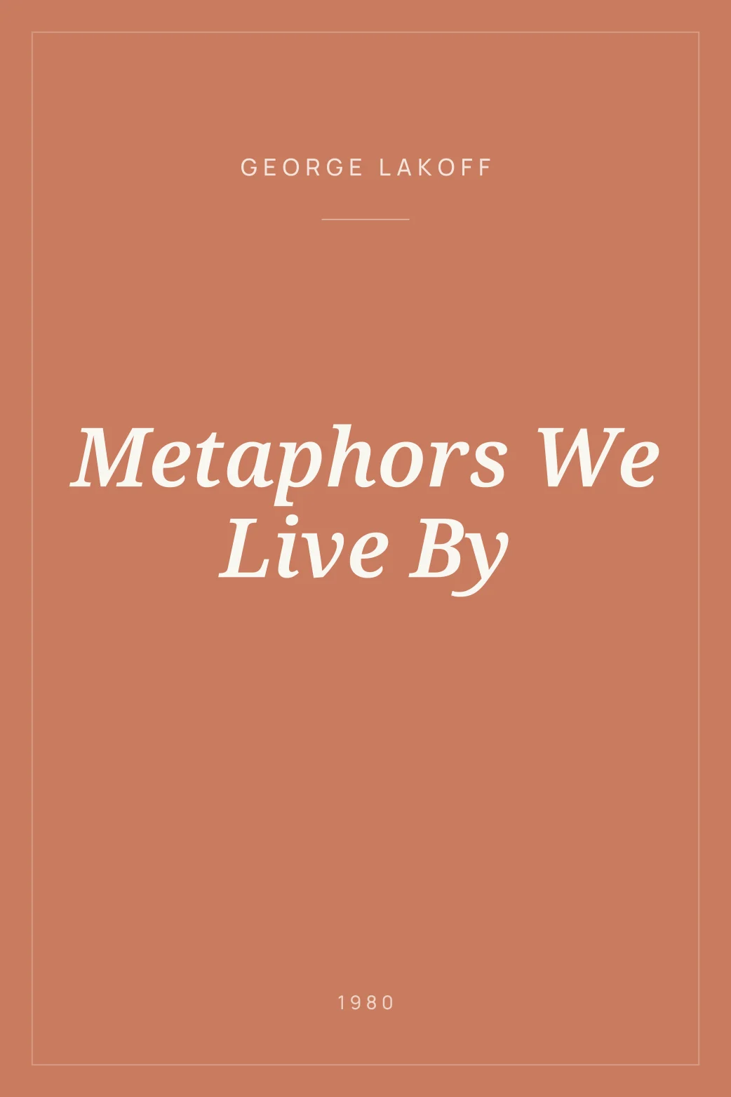 Portada de Metaphors We Live By