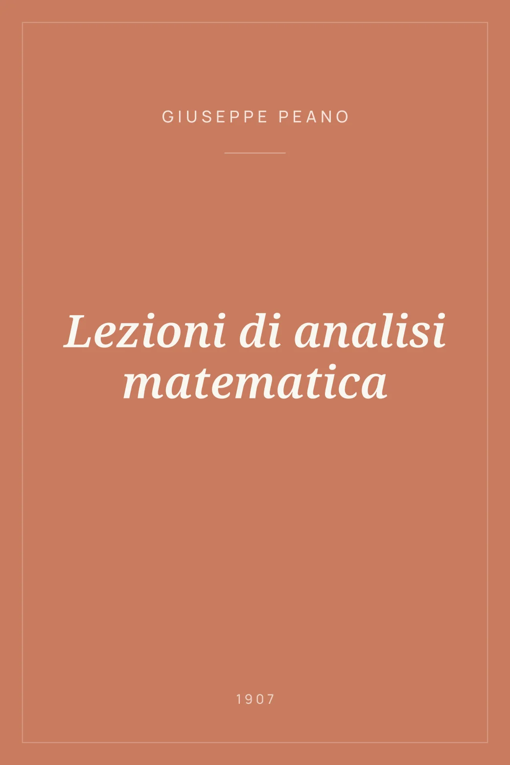 Portada de Lezioni di analisi matematica