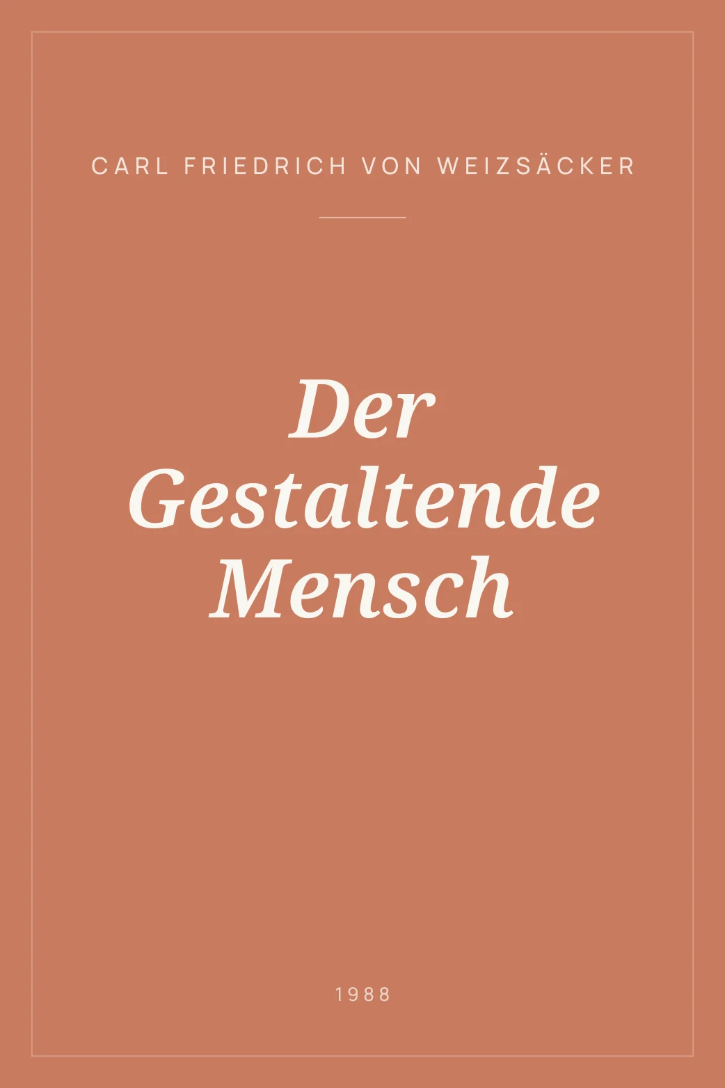 Portada de Der Gestaltende Mensch