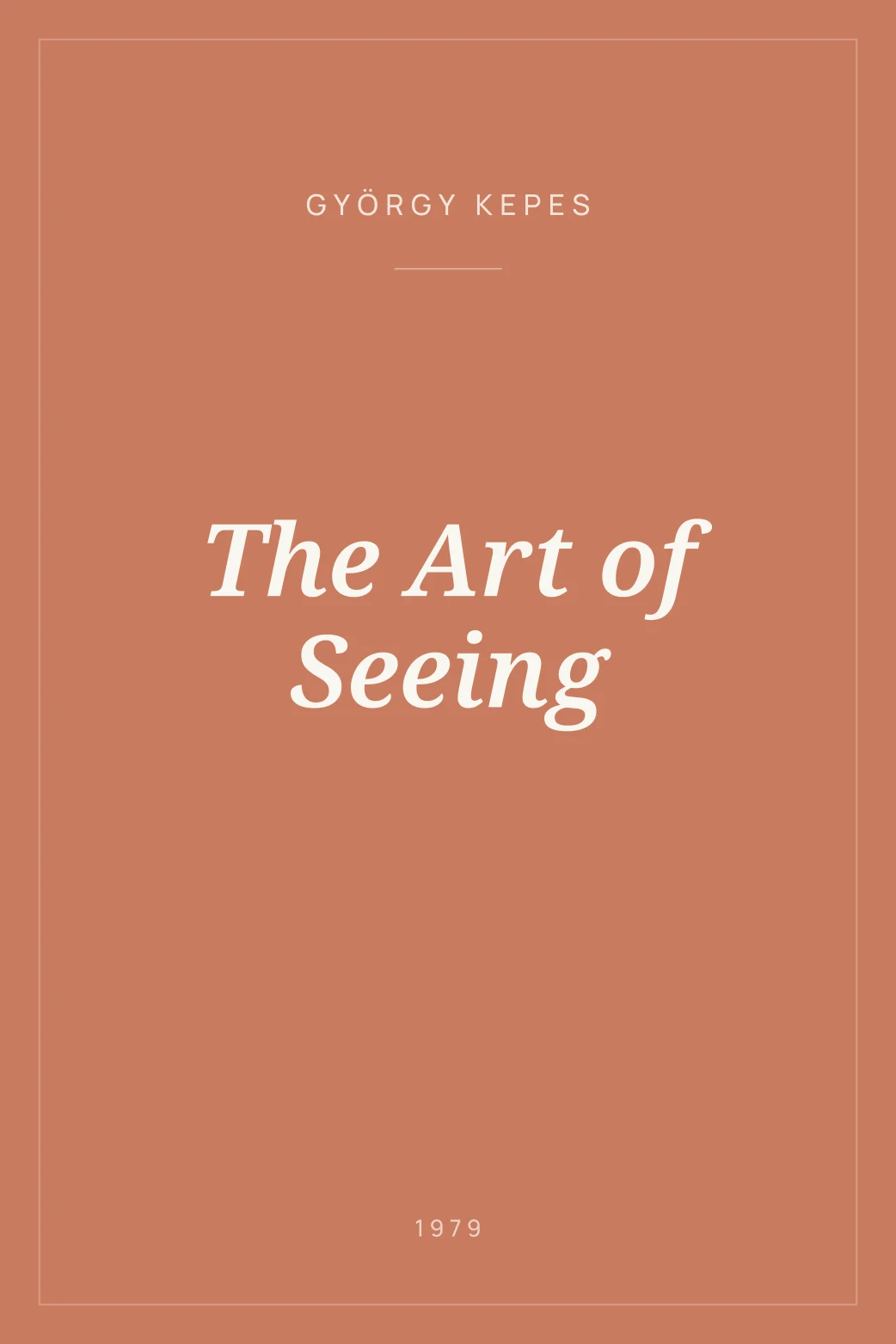 Portada de The Art of Seeing
