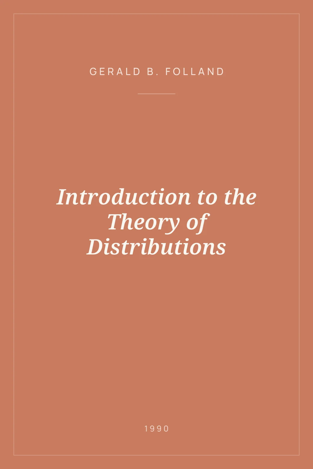 Portada de Introduction to the Theory of Distributions