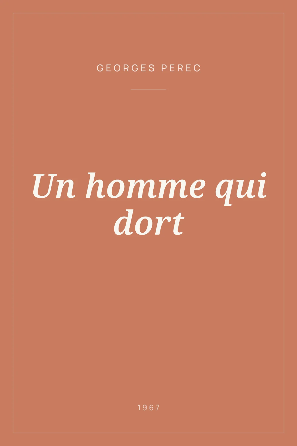 Portada de Un homme qui dort