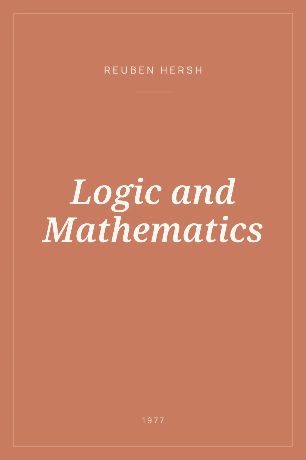 Portada de Logic and Mathematics