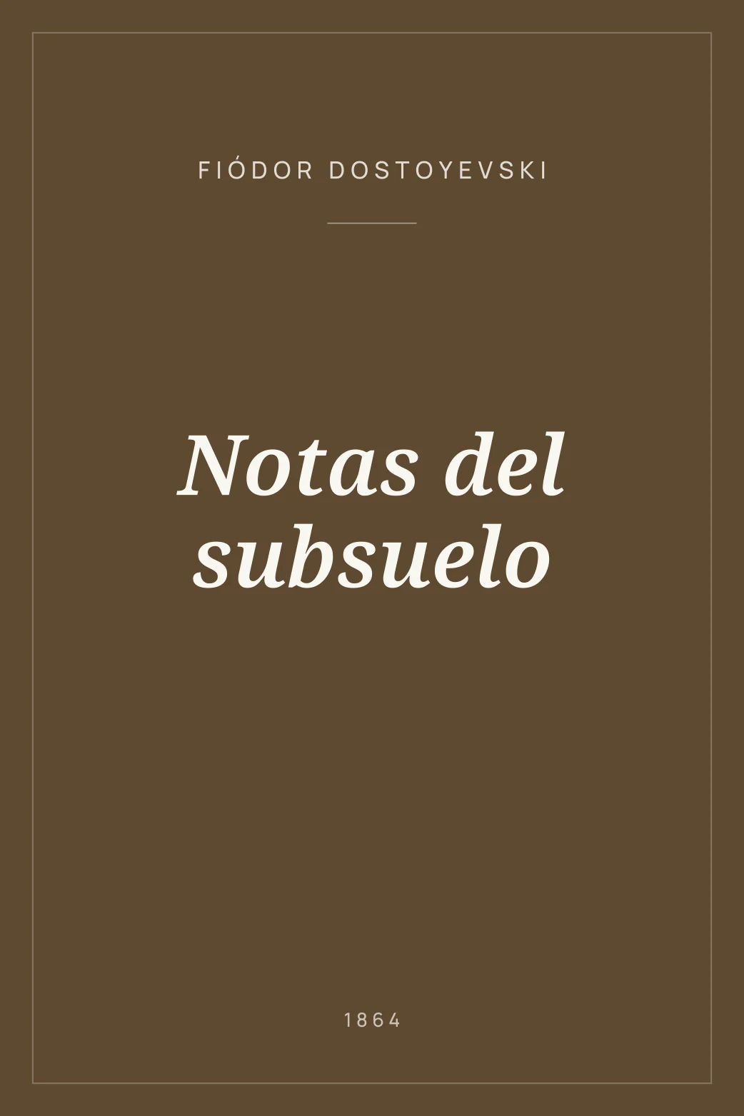 Portada de Notas del subsuelo