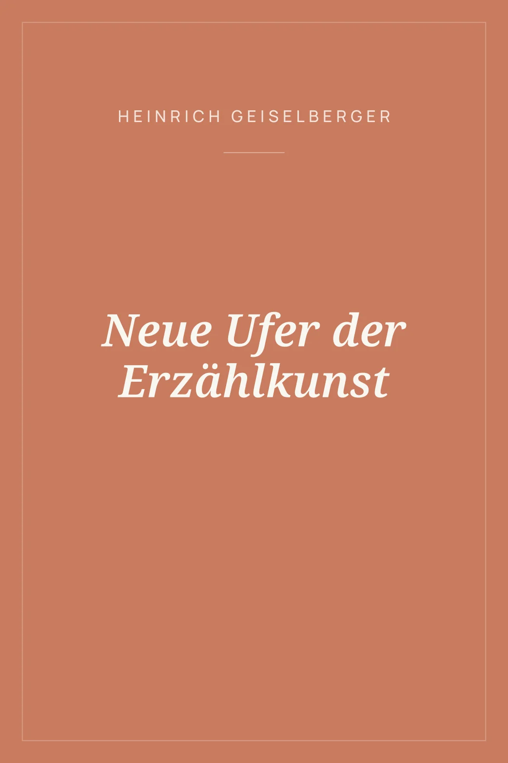 Portada de Neue Ufer der Erzählkunst