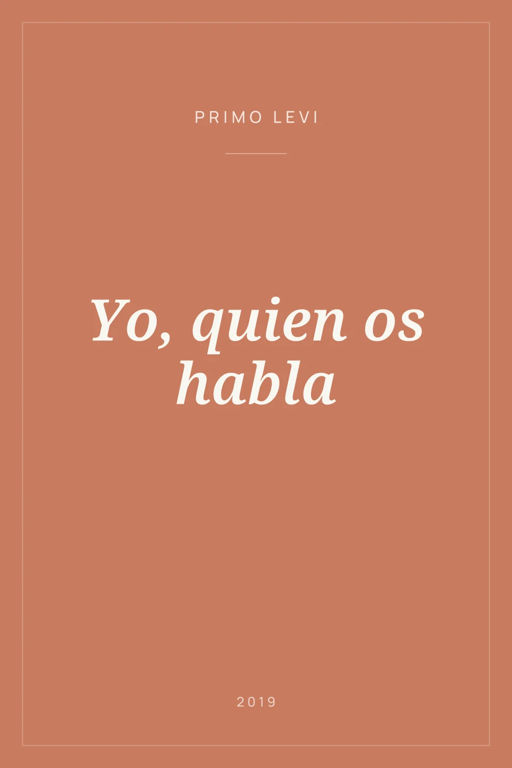 Portada de Yo, quien os habla