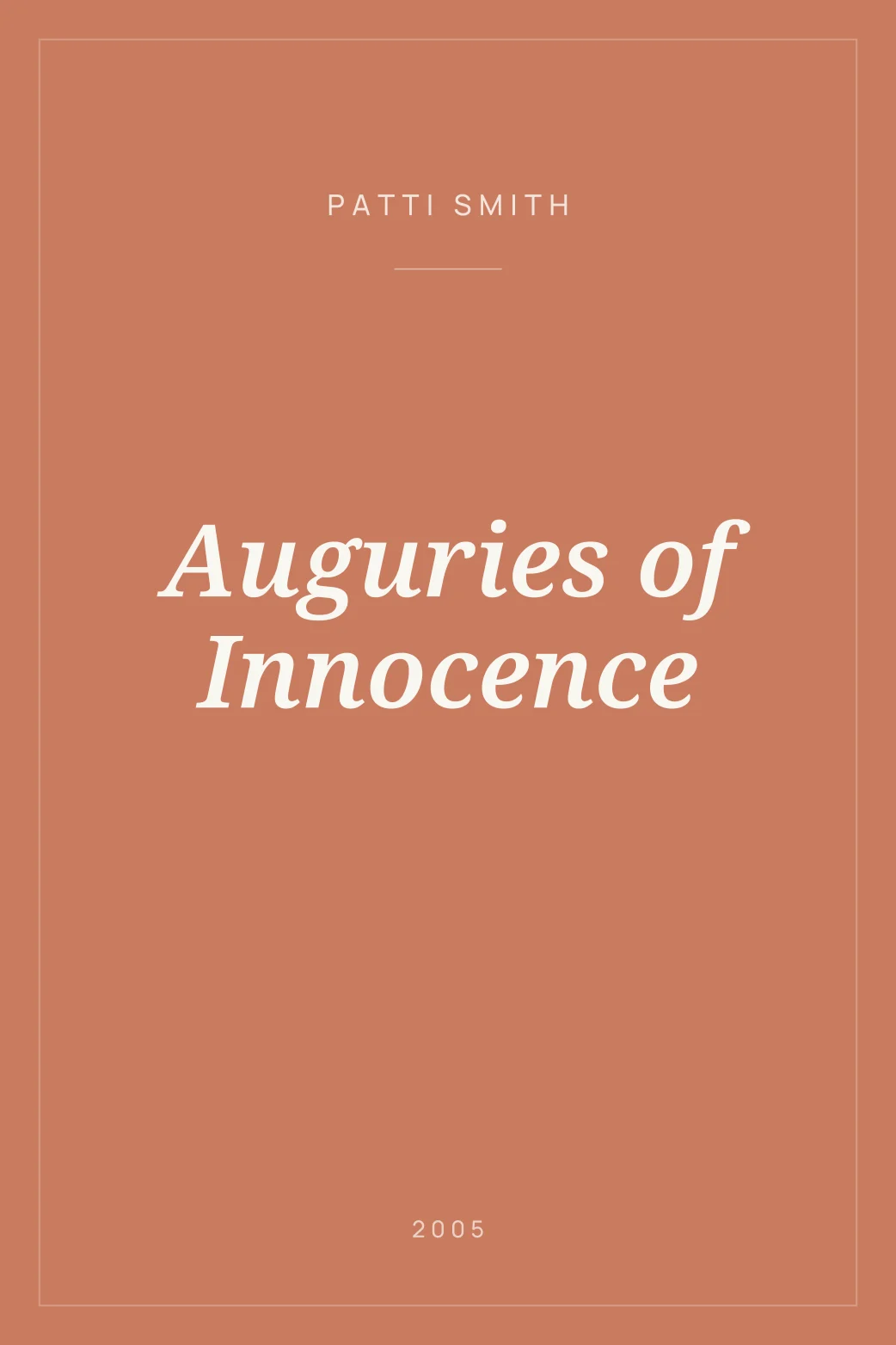 Portada de Auguries of Innocence