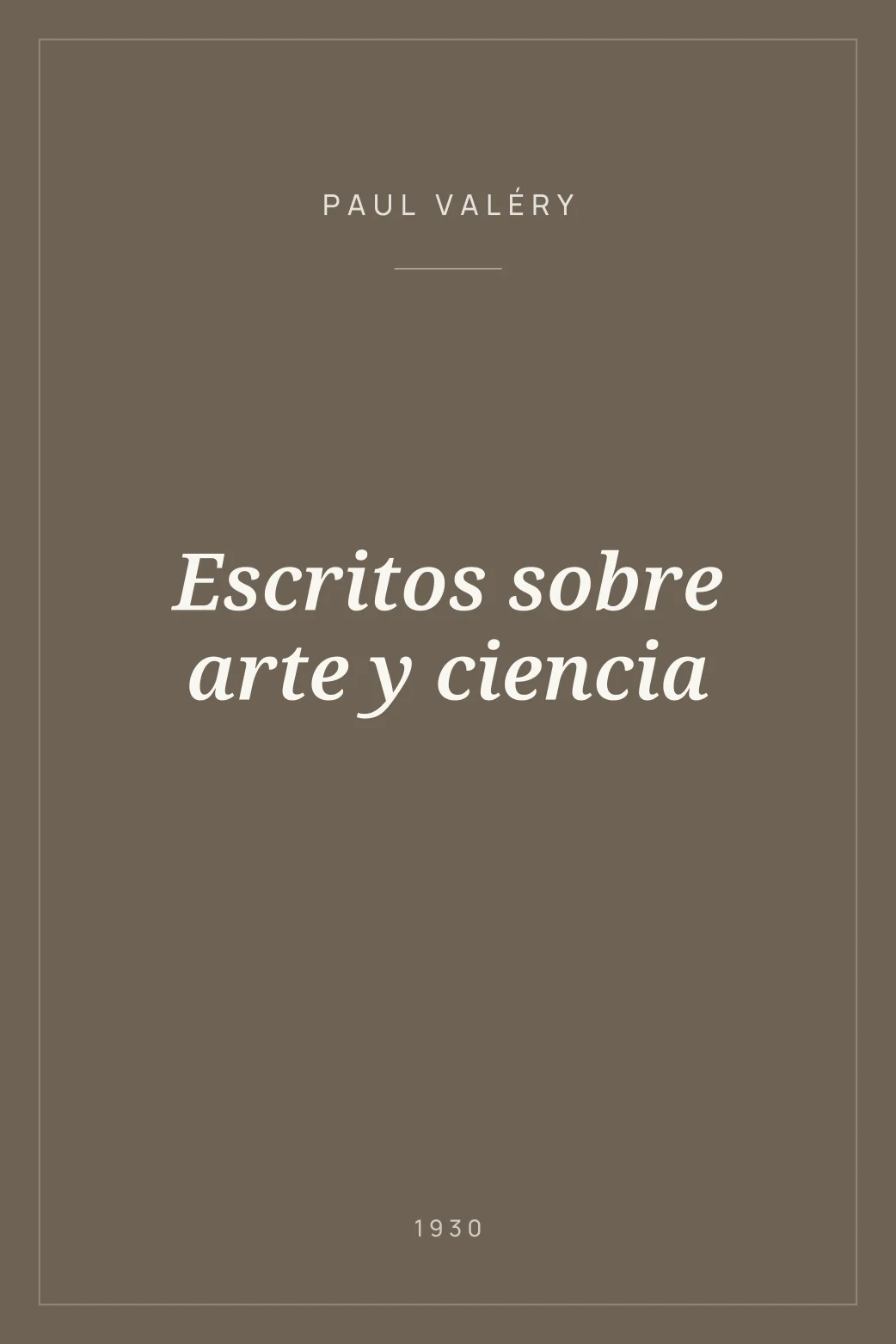 Portada de Escritos sobre arte y ciencia