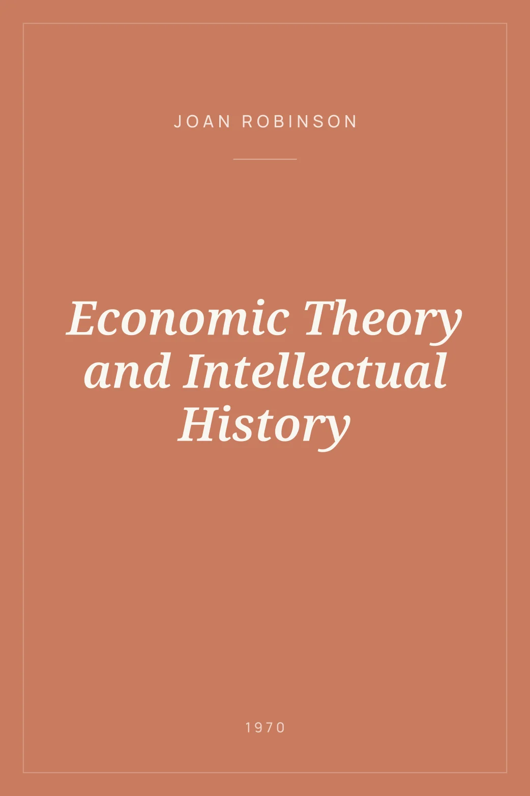 Portada de Economic Theory and Intellectual History