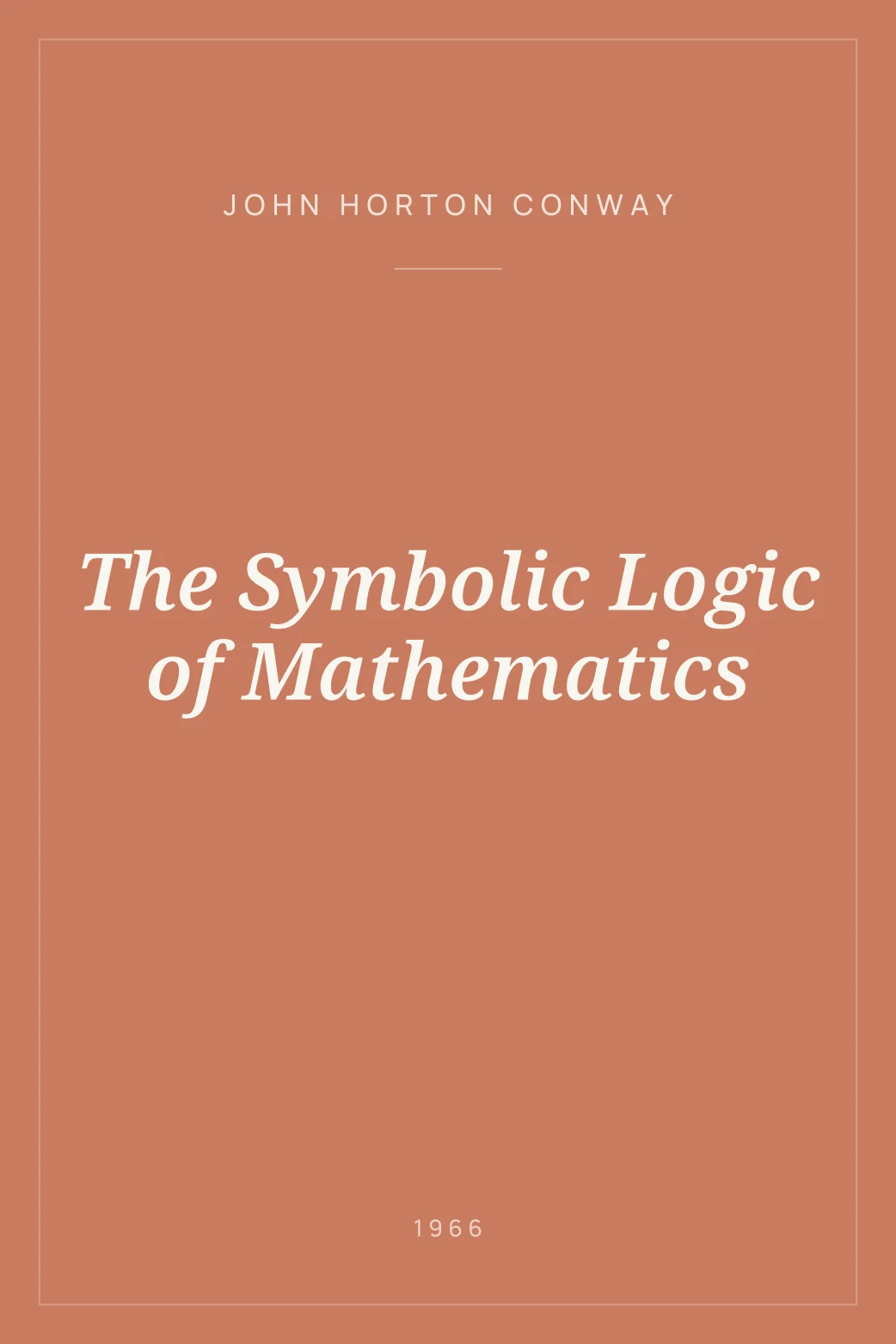 Portada de The Symbolic Logic of Mathematics