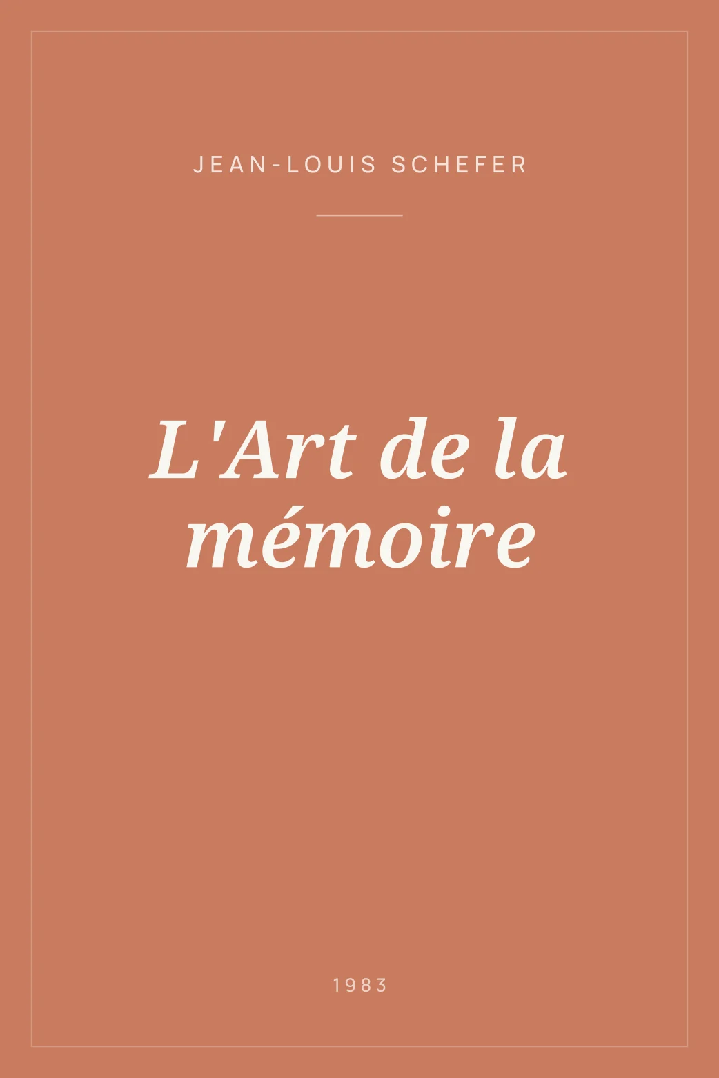 Portada de L'Art de la mémoire