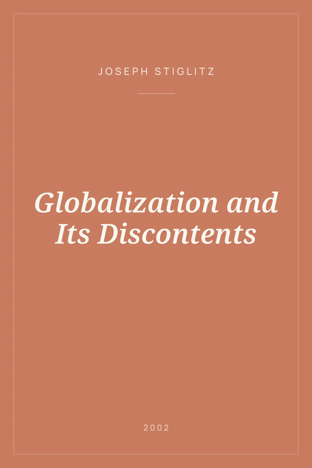 Portada de Globalization and Its Discontents