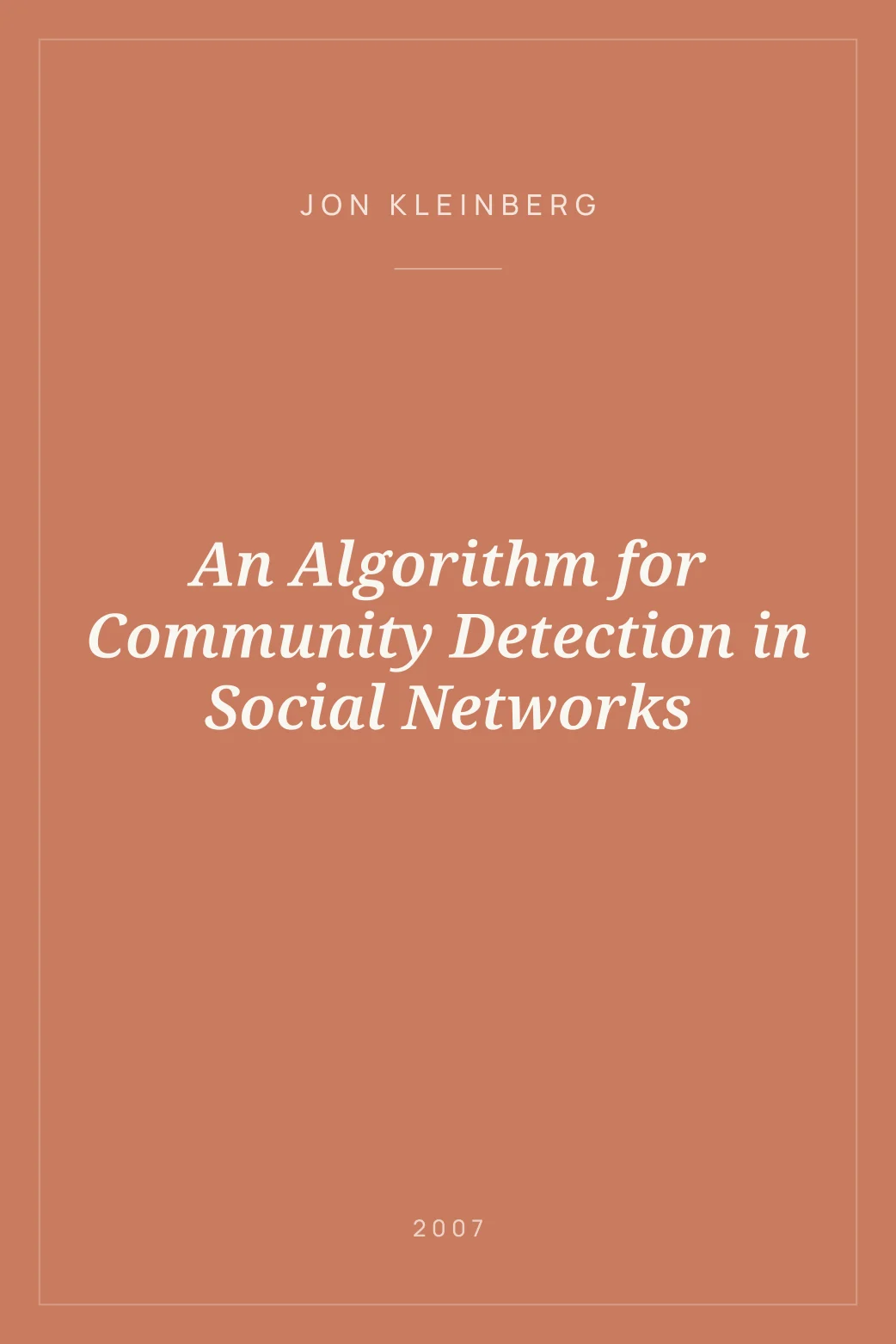 Portada de An Algorithm for Community Detection in Social Networks