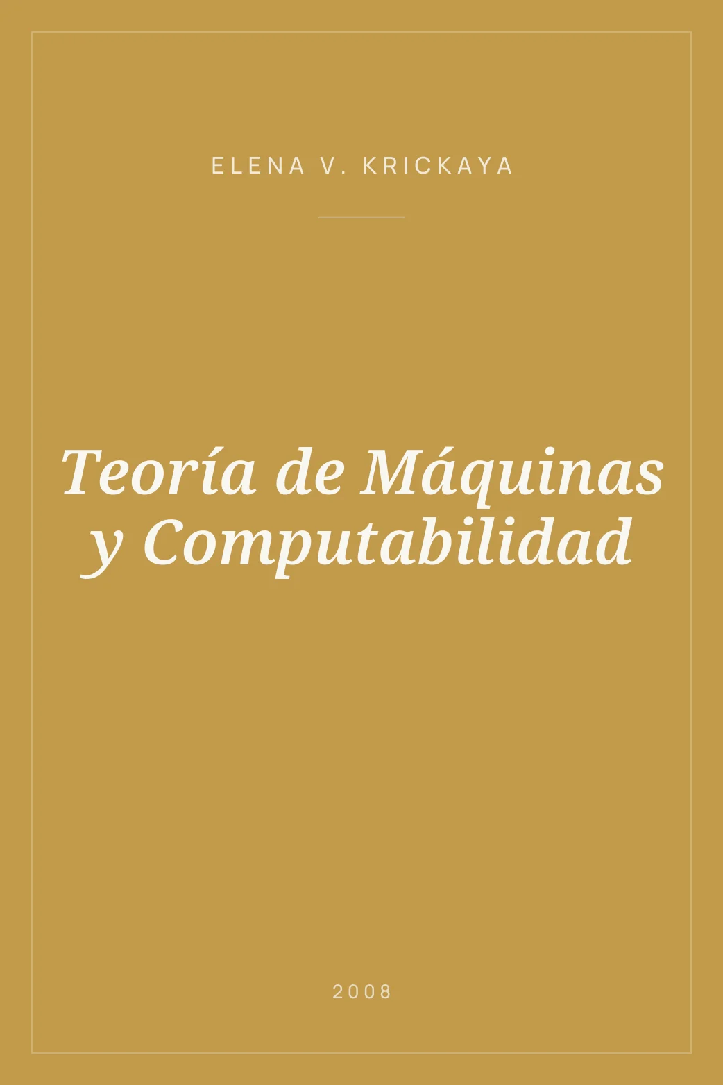 Portada de Teoría de Máquinas y Computabilidad