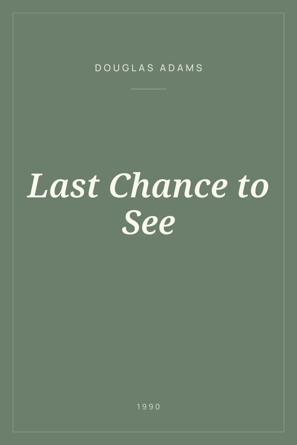 Portada de Last Chance to See