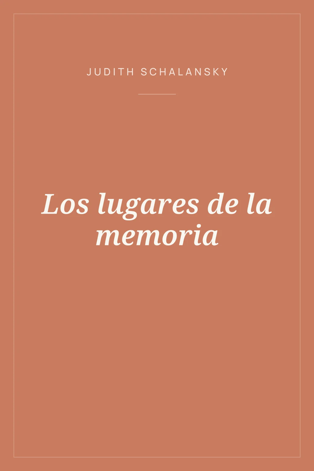 Portada de Los lugares de la memoria