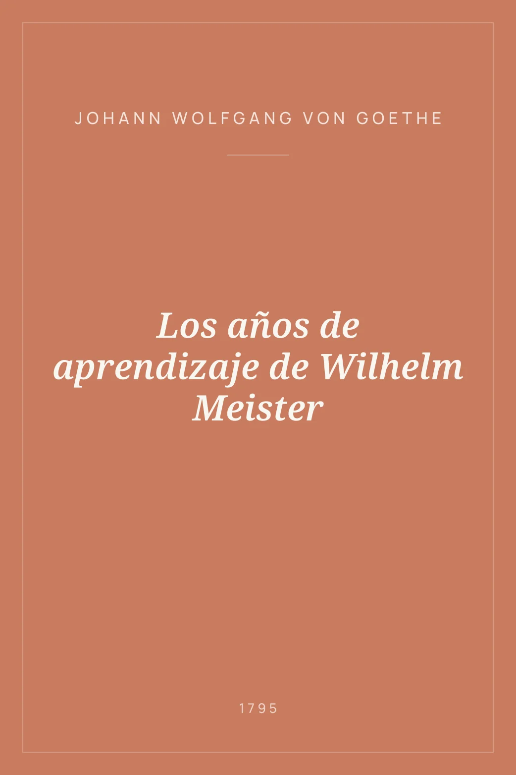 Portada de Los años de aprendizaje de Wilhelm Meister