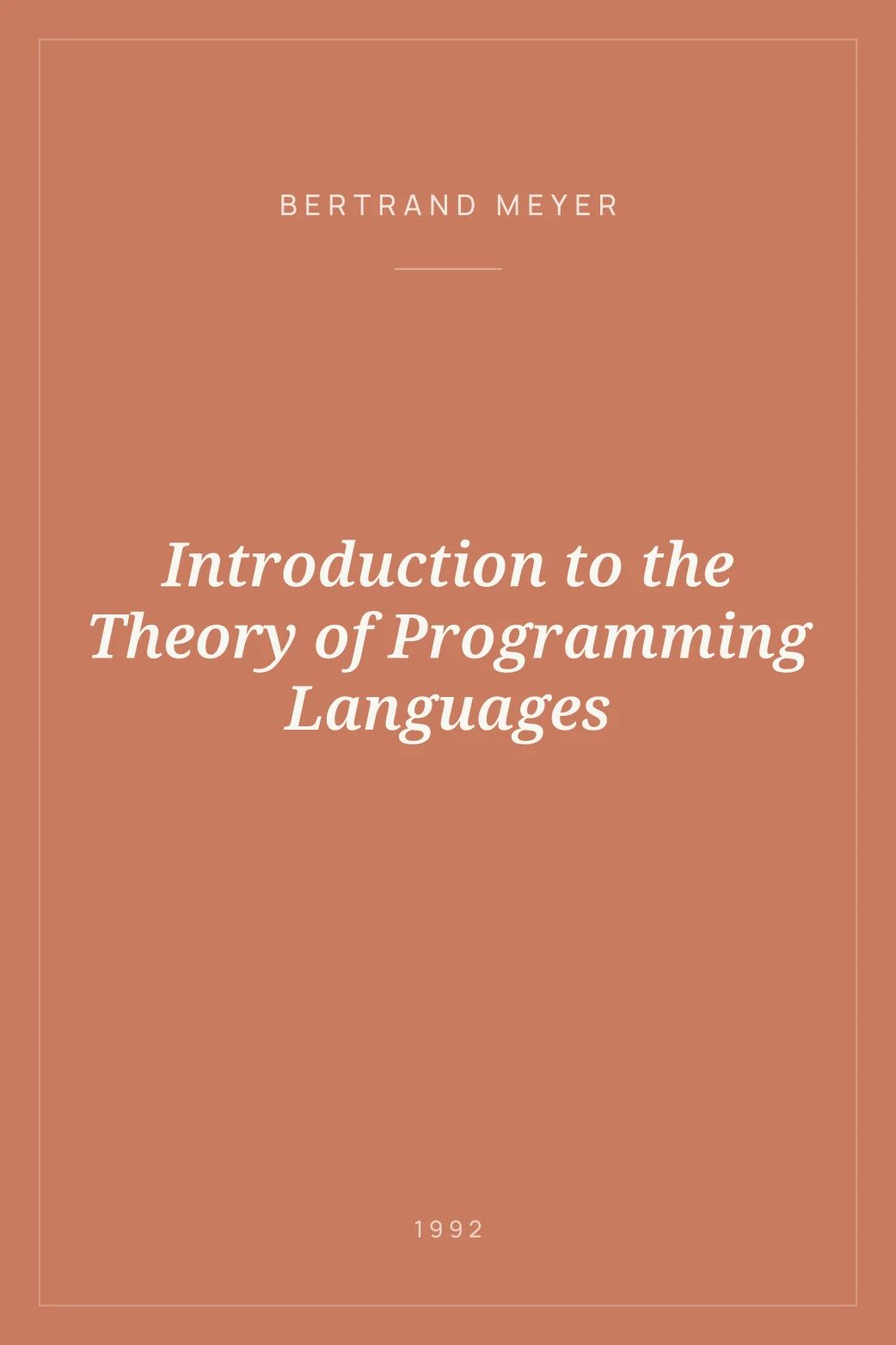 Portada de Introduction to the Theory of Programming Languages
