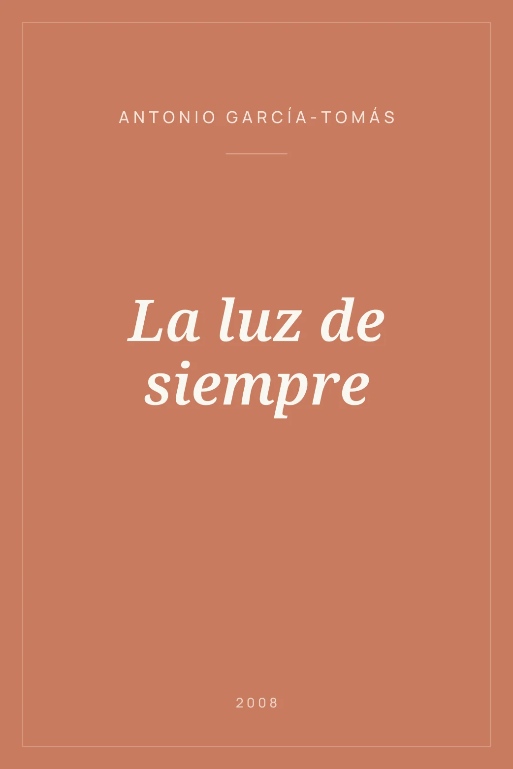 Portada de La luz de siempre