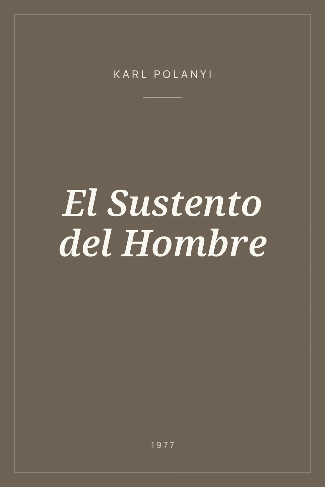 Portada de El Sustento del Hombre