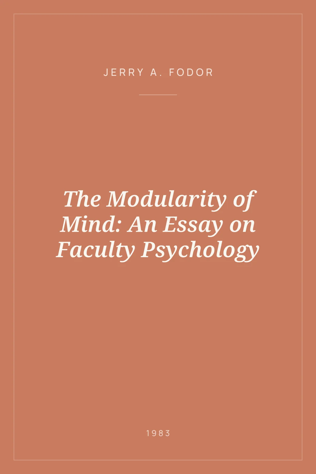 Portada de The Modularity of Mind: An Essay on Faculty Psychology