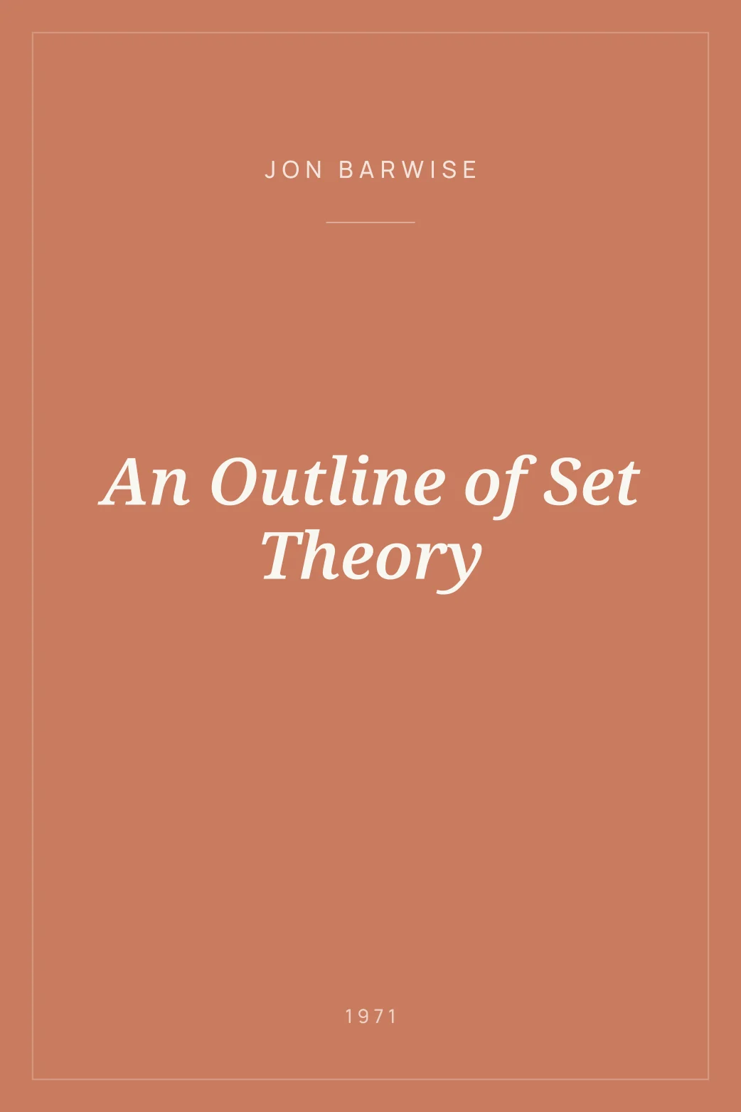 Portada de An Outline of Set Theory