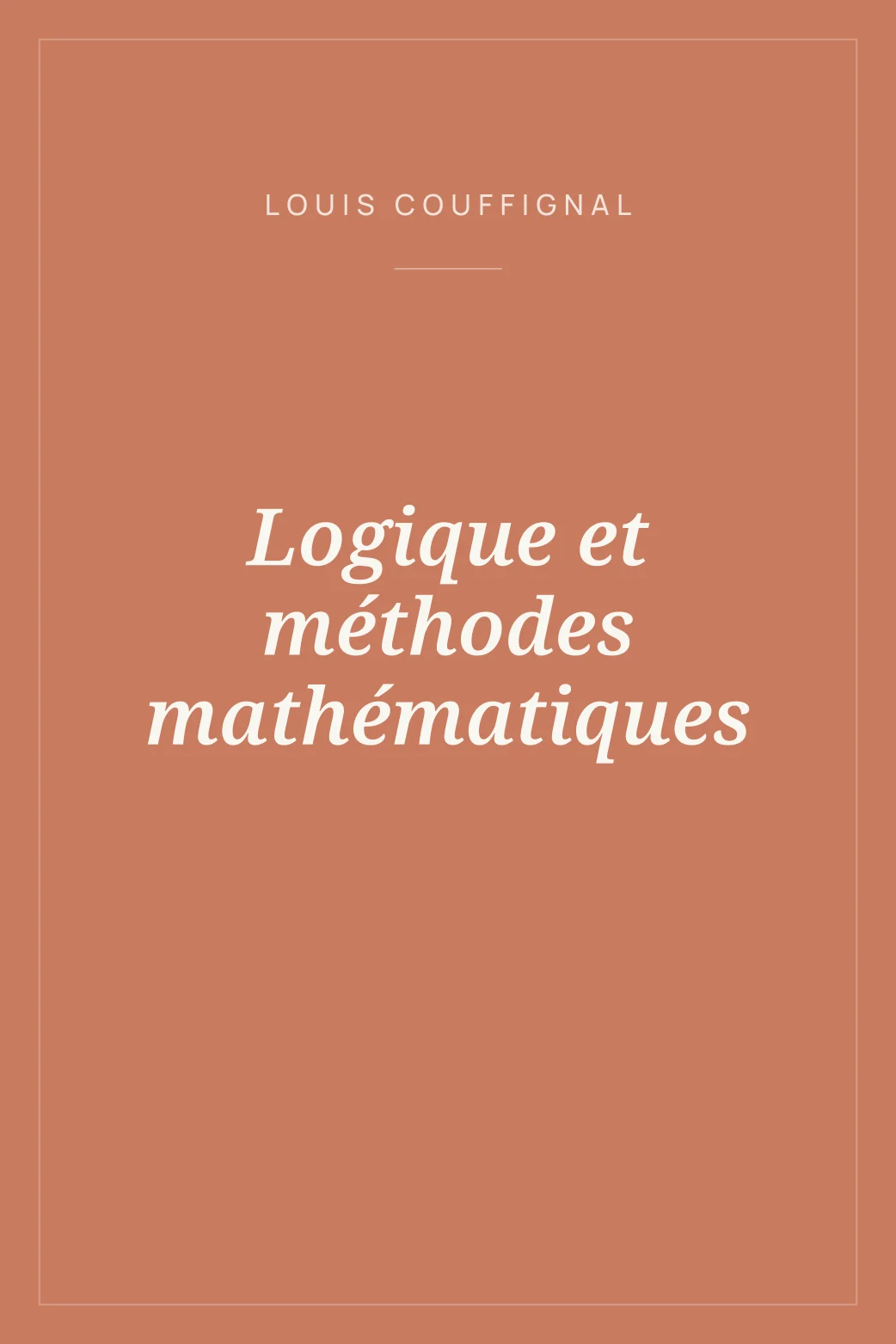 Portada de Logique et méthodes mathématiques