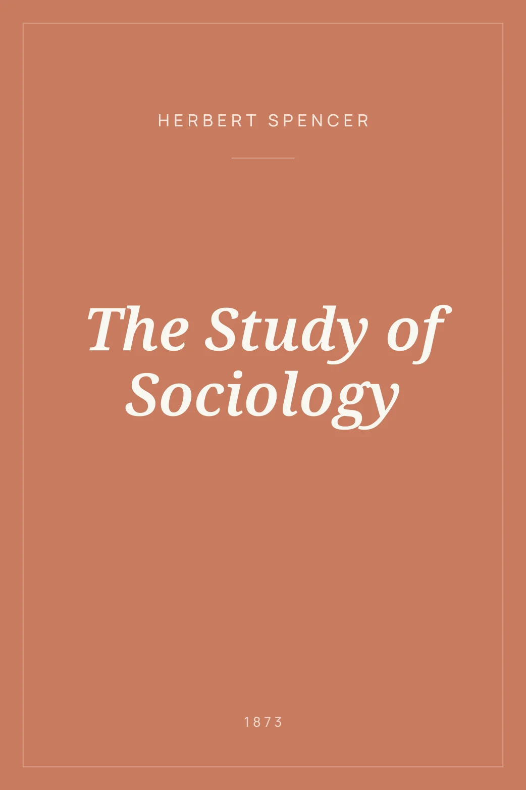 Portada de The Study of Sociology