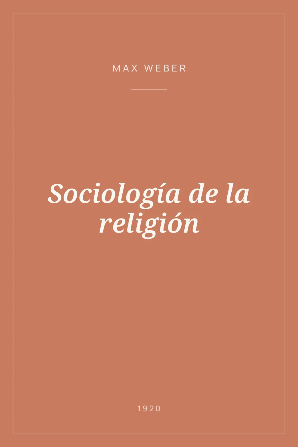 Portada de Sociología de la religión