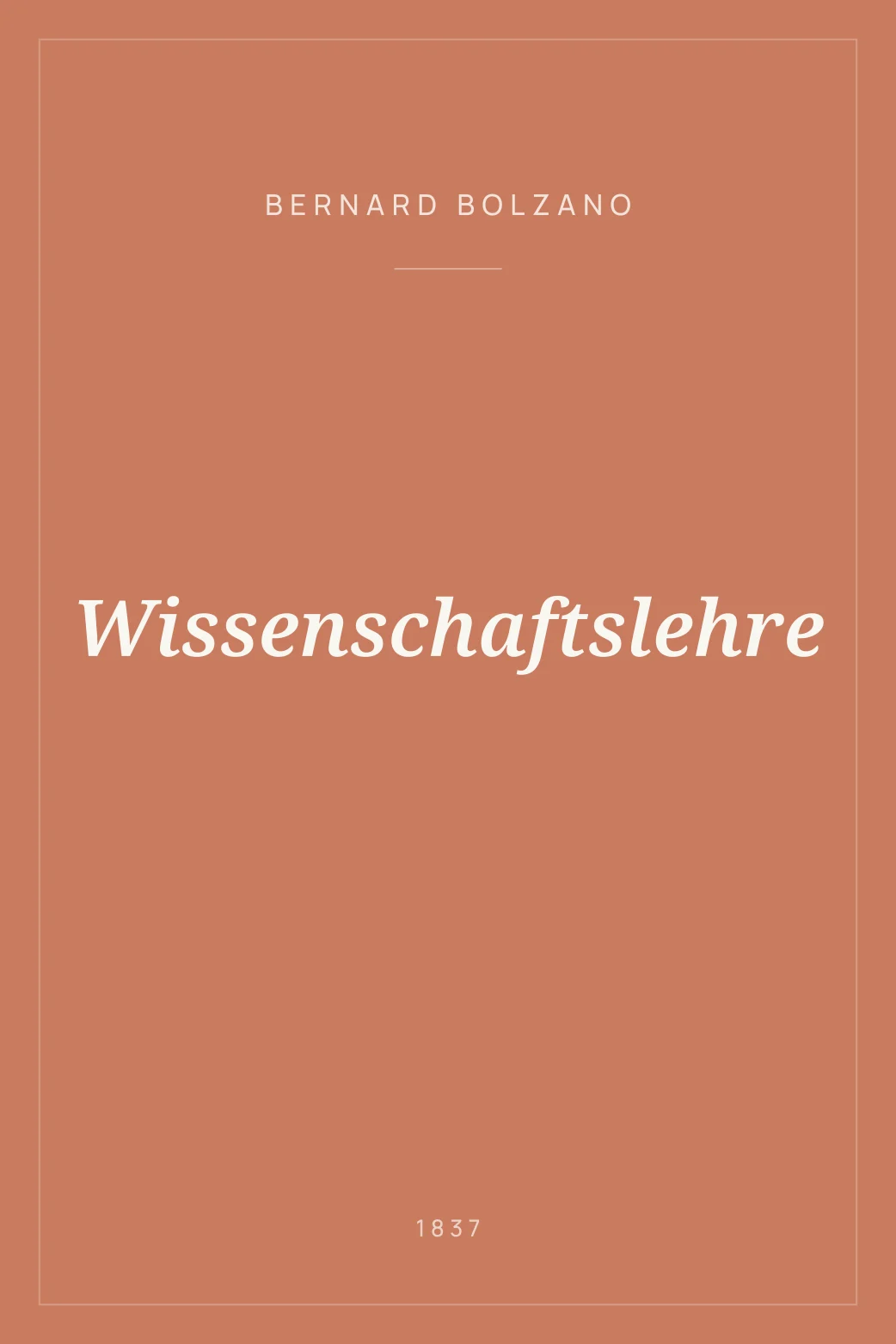 Portada de Wissenschaftslehre