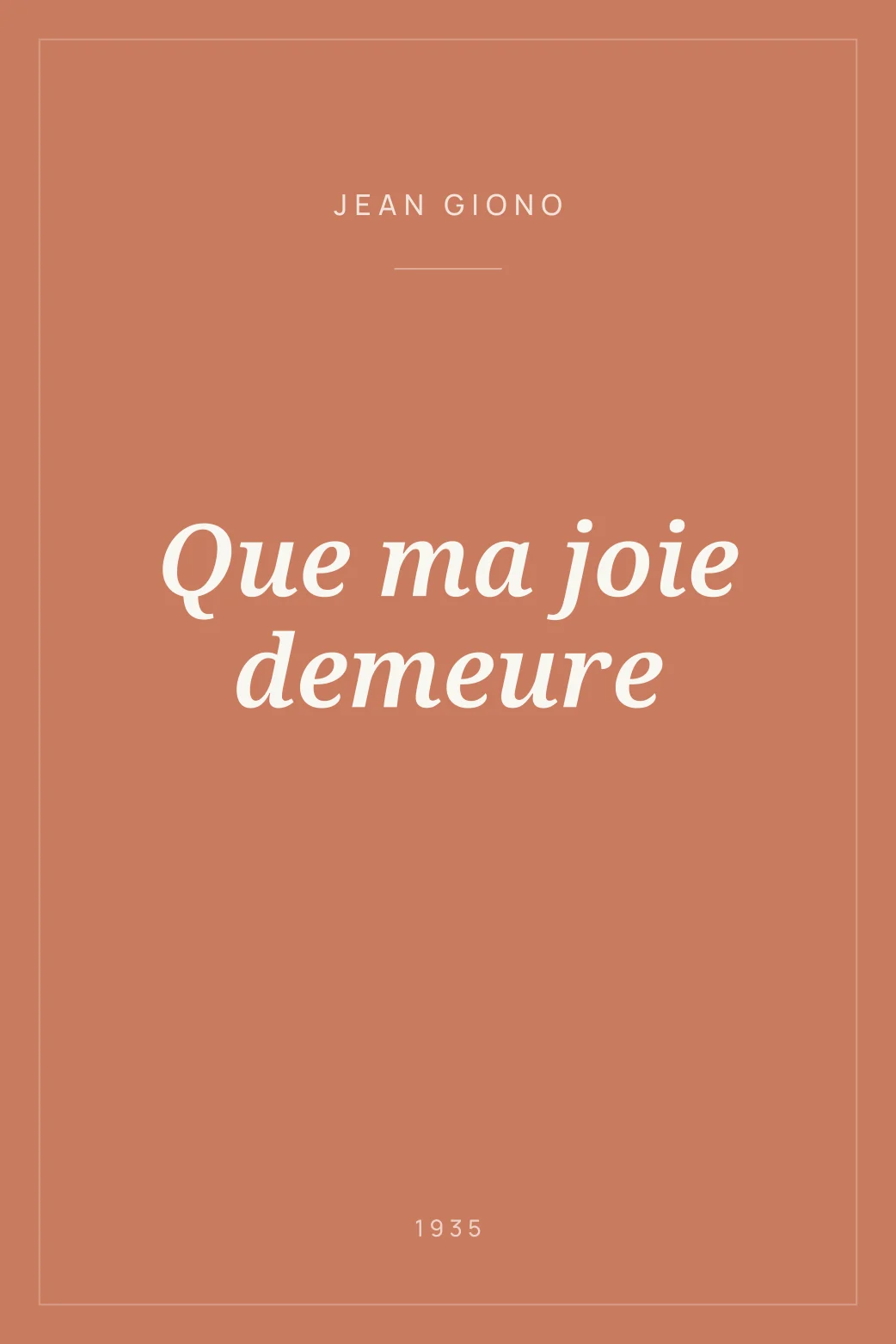 Portada de Que ma joie demeure