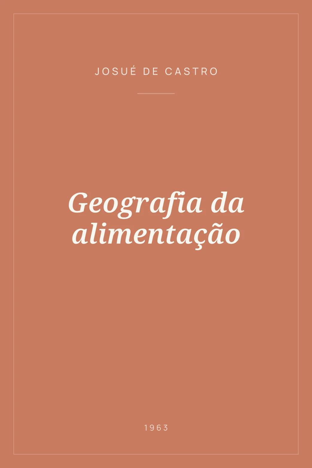 Portada de Geografia da alimentação