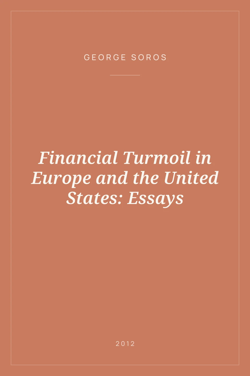 Portada de Financial Turmoil in Europe and the United States: Essays