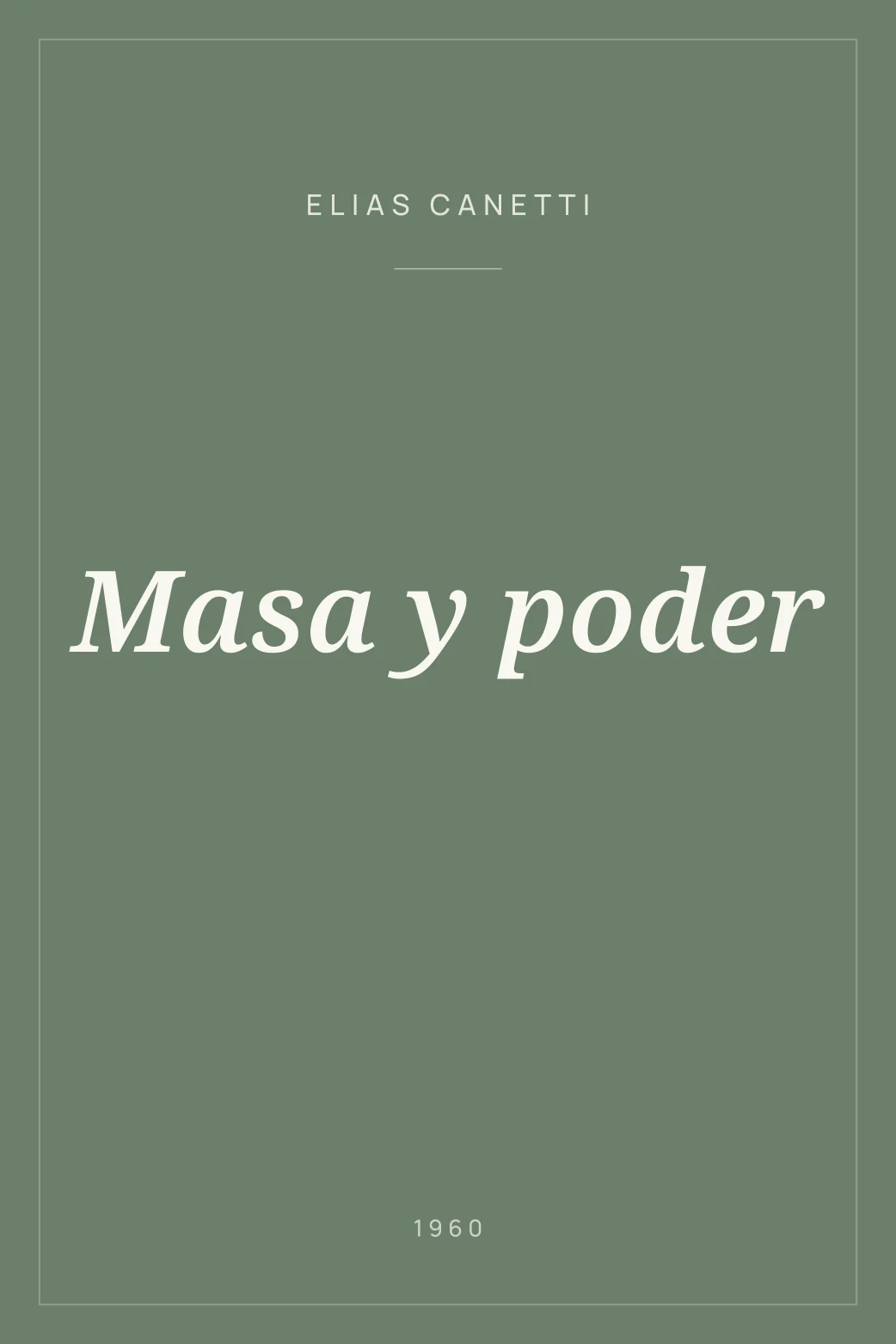 Portada de Masa y poder