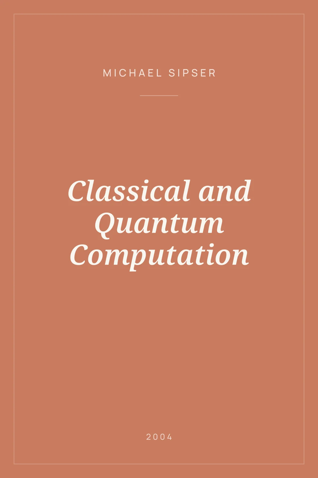 Portada de Classical and Quantum Computation