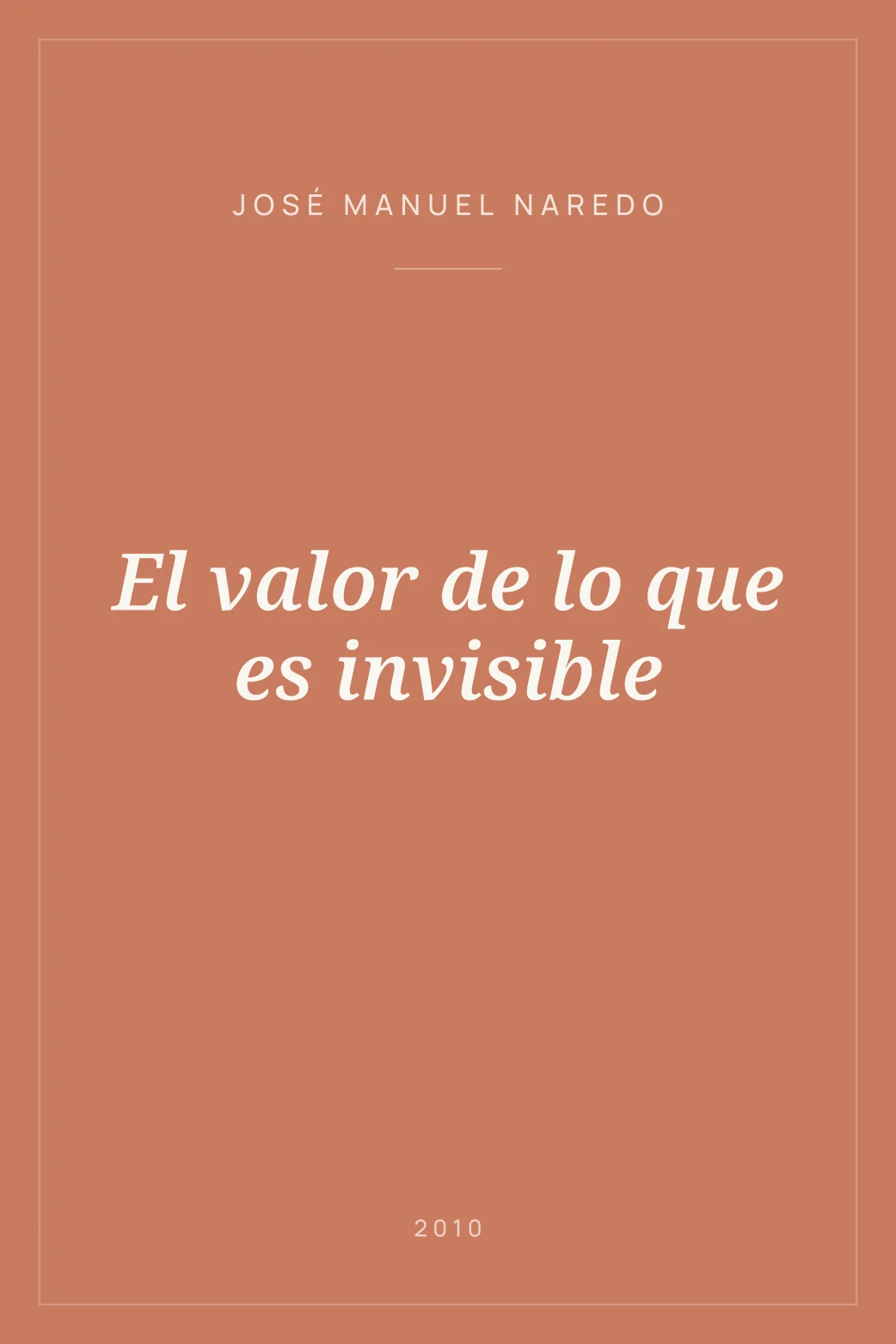 Portada de El valor de lo que es invisible