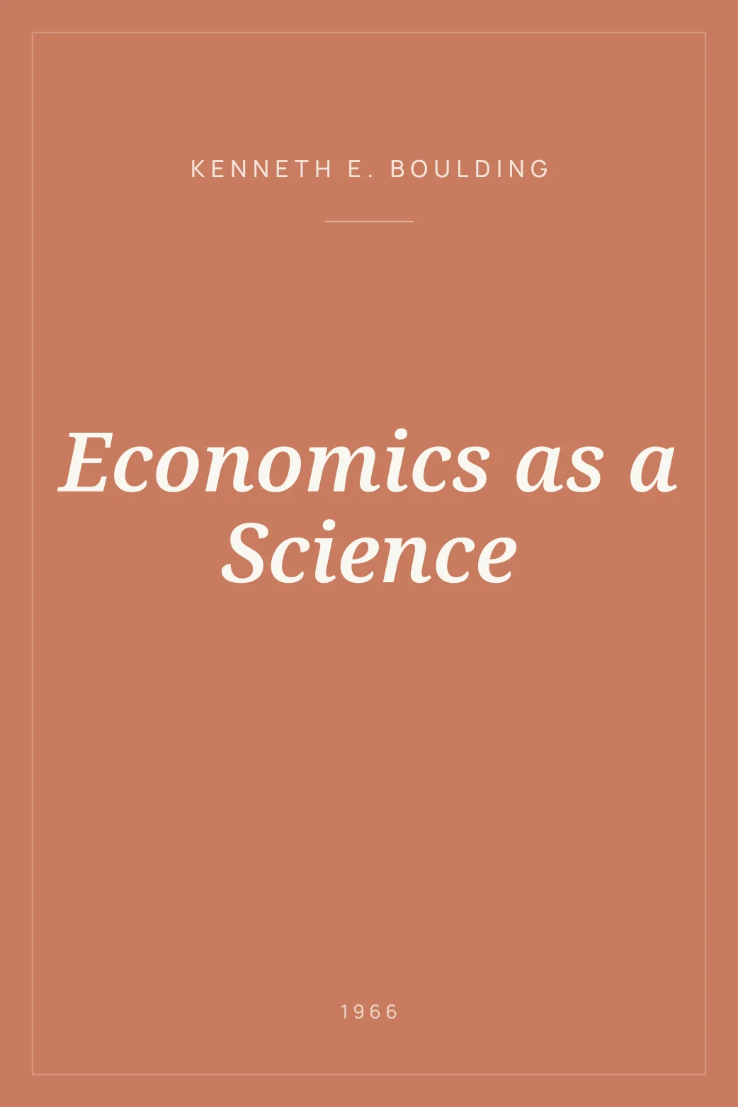 Portada de Economics as a Science