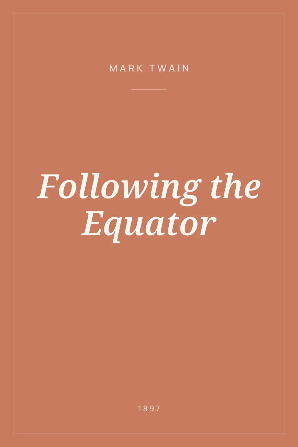 Portada de Following the Equator