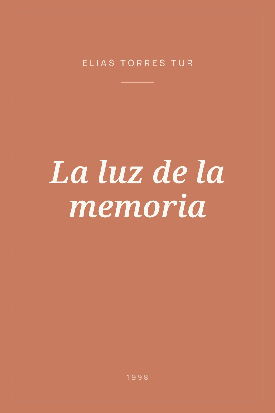 Portada de La luz de la memoria