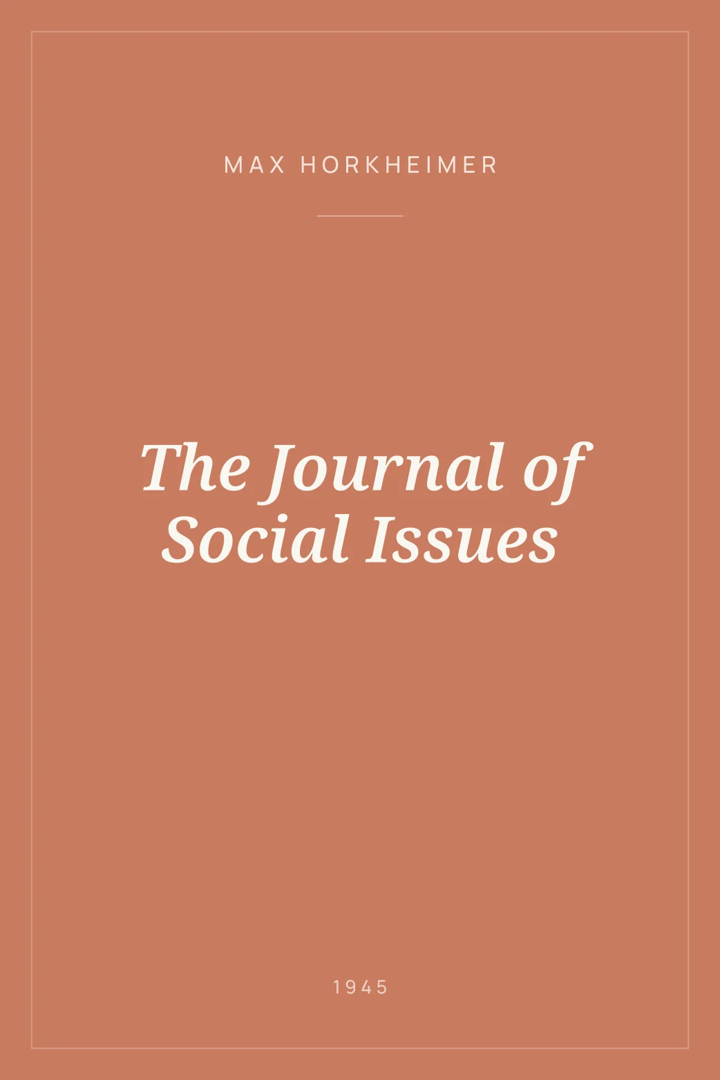 Portada de The Journal of Social Issues