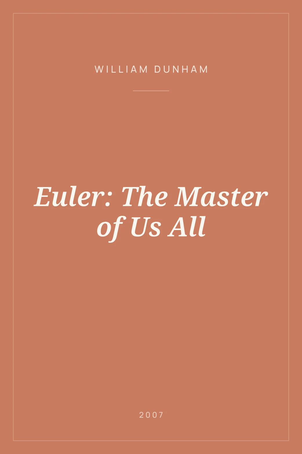 Portada de Euler: The Master of Us All