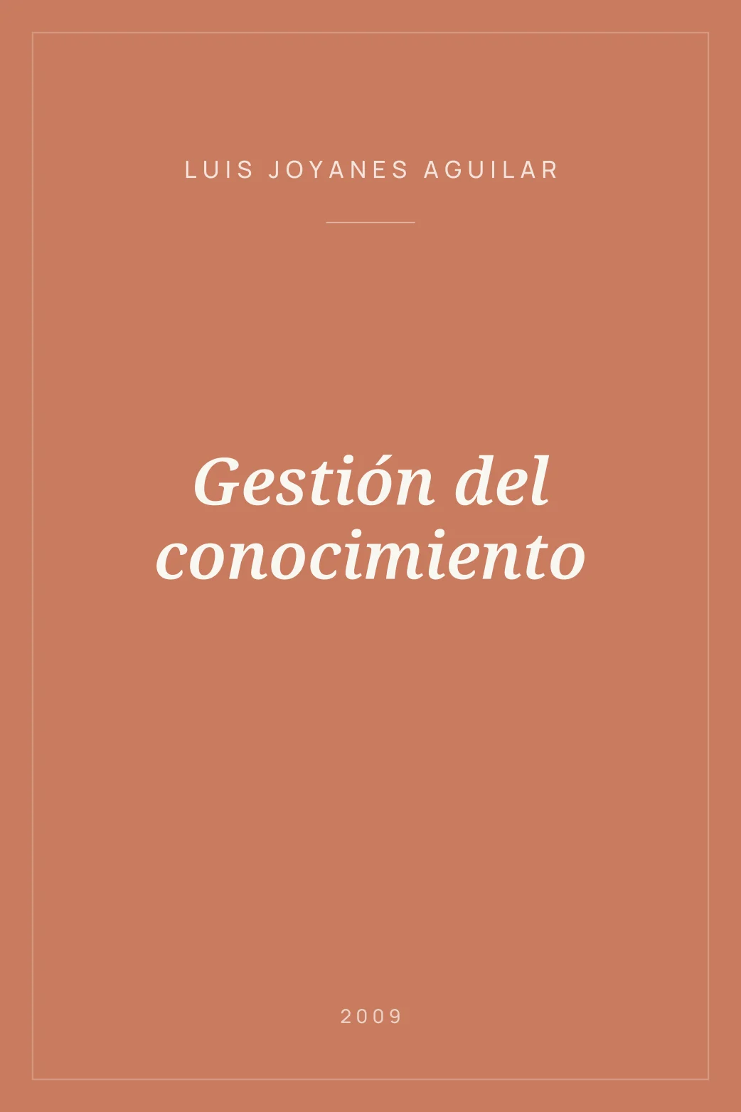 Portada de Gestión del conocimiento
